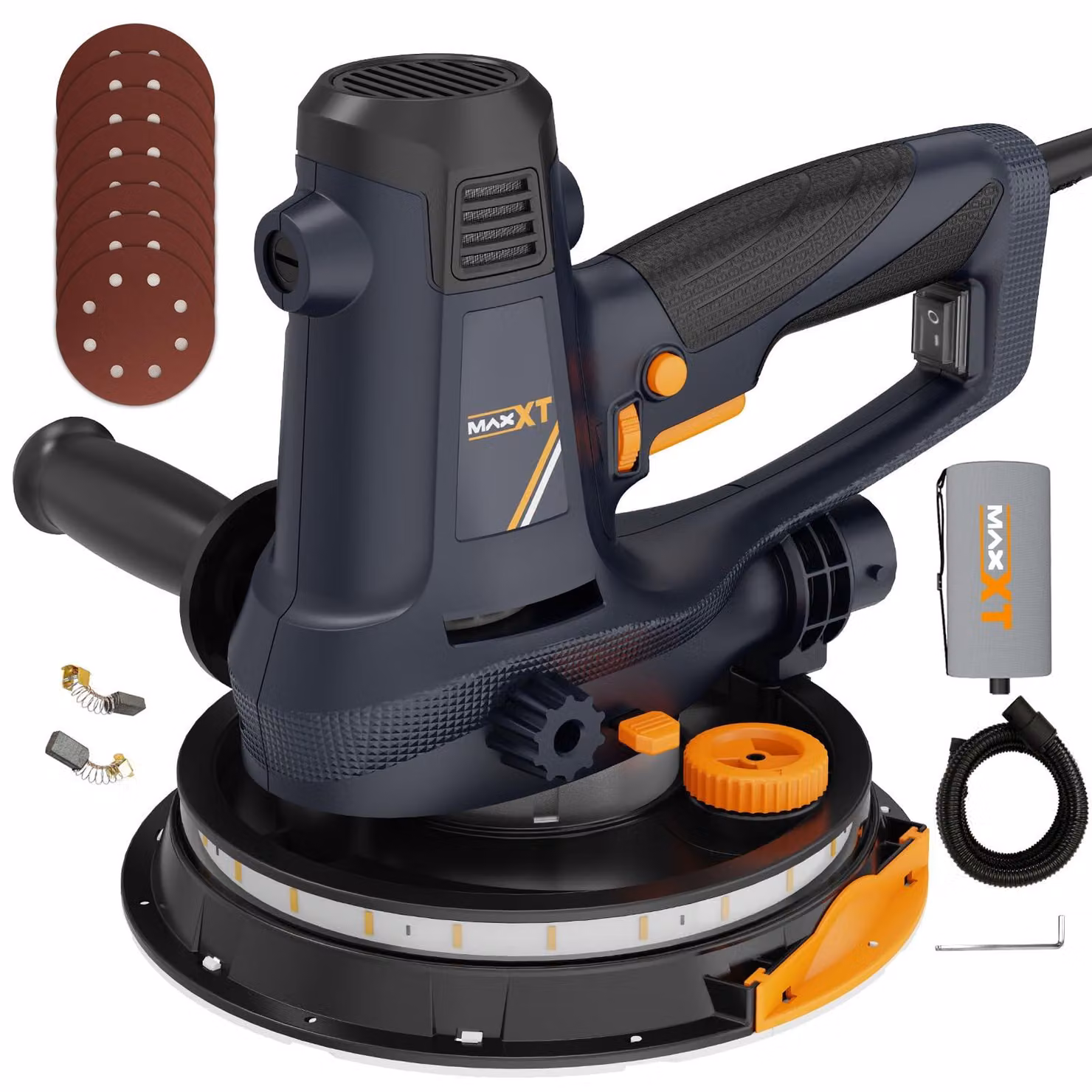 Levigatrice per pareti e soffitti, 810 W, con luci a LED e 8 dischi abrasivi
