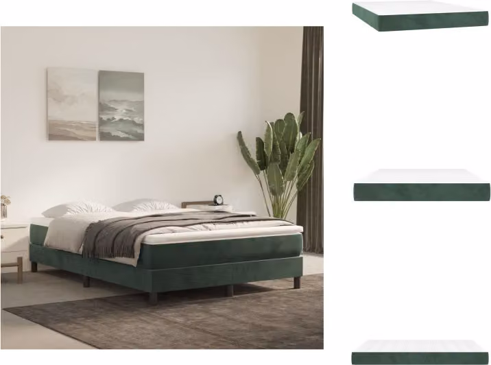 vidaXL Materasso a molle insacchettate verde scuro 140x200x20 cm in velluto - Materassi