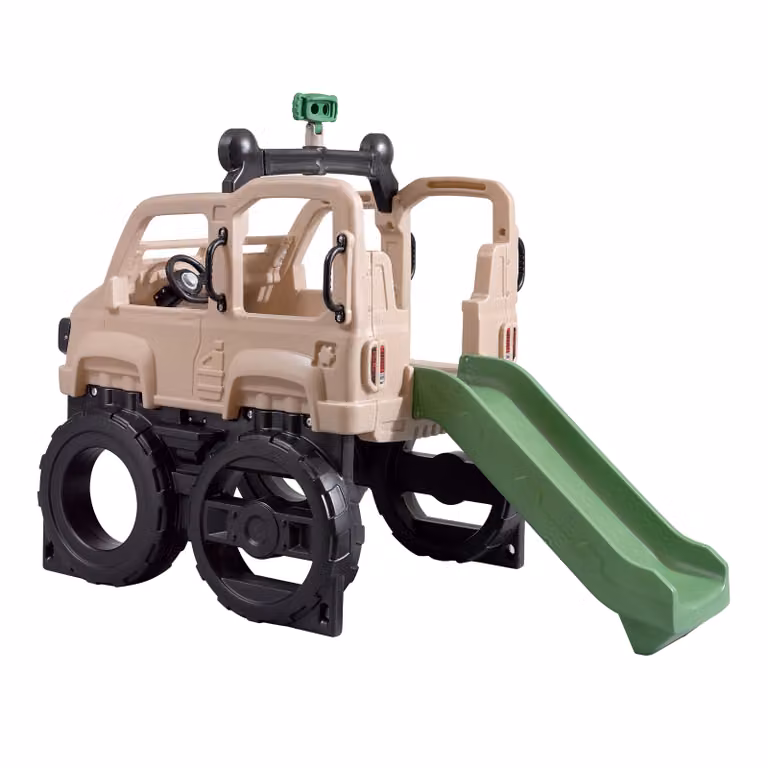 Step2 Safari Truck Climber Struttura per arrampicata con scivolo | arrampicata in plastica per il giardino | giocattolo per bambini a forma di automobile