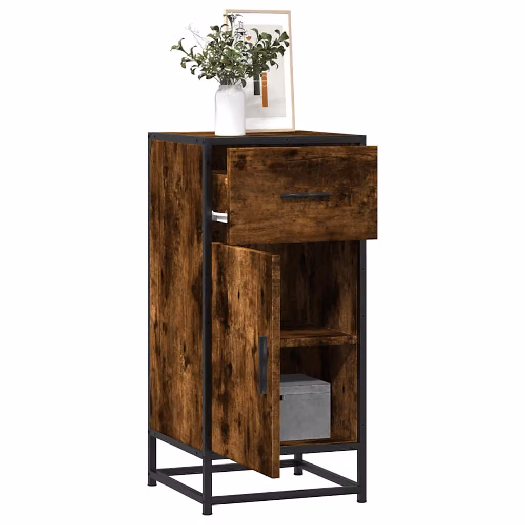 Credenza a parete vidaXL in stile industrial, colore marrone, L 35,5 cm x P 35 cm x H 76 cm