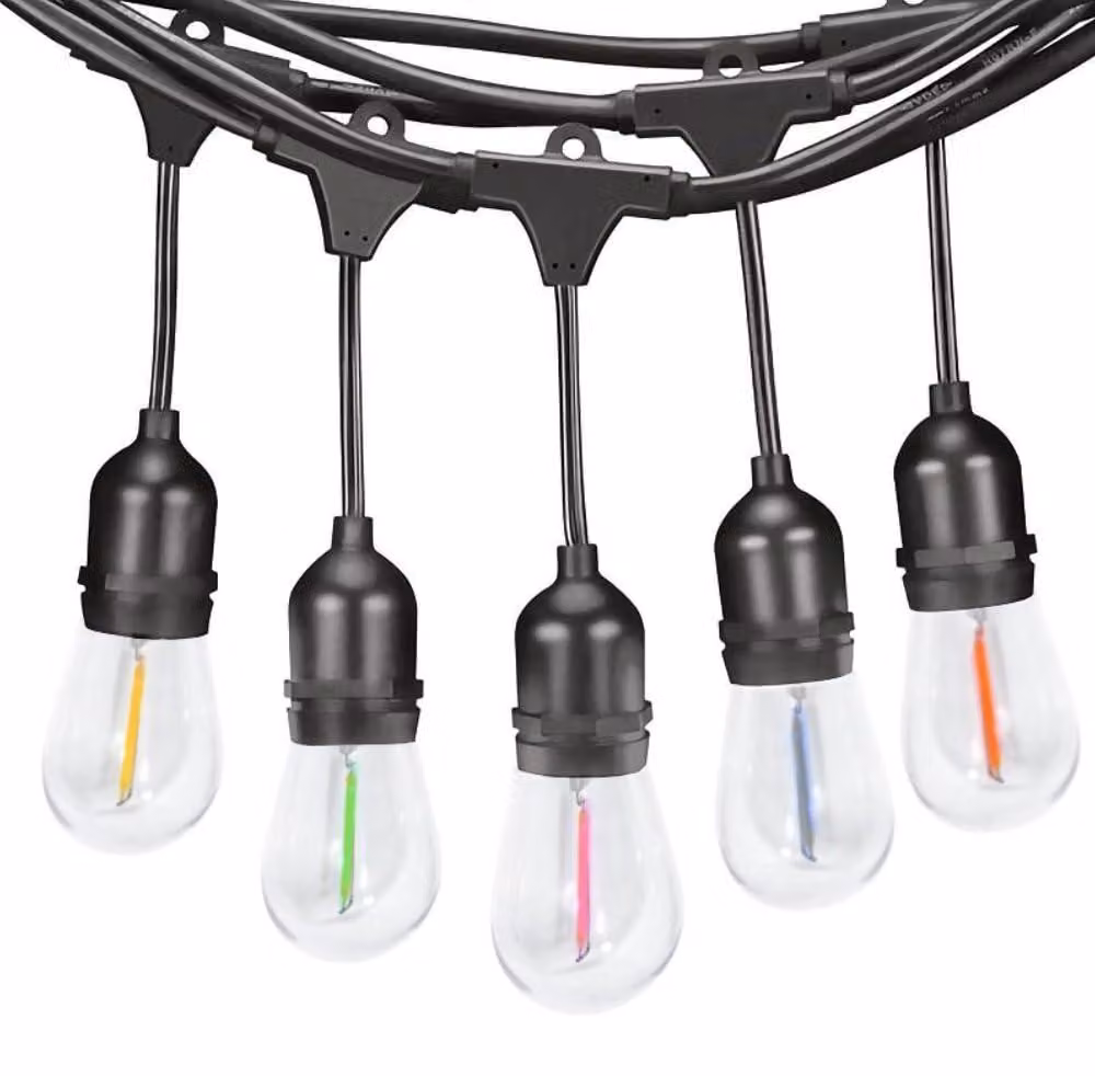 Catena luminosa solare, lunghezza 7,5 metri, 10 lampadine RGB, grado di protezione IP65