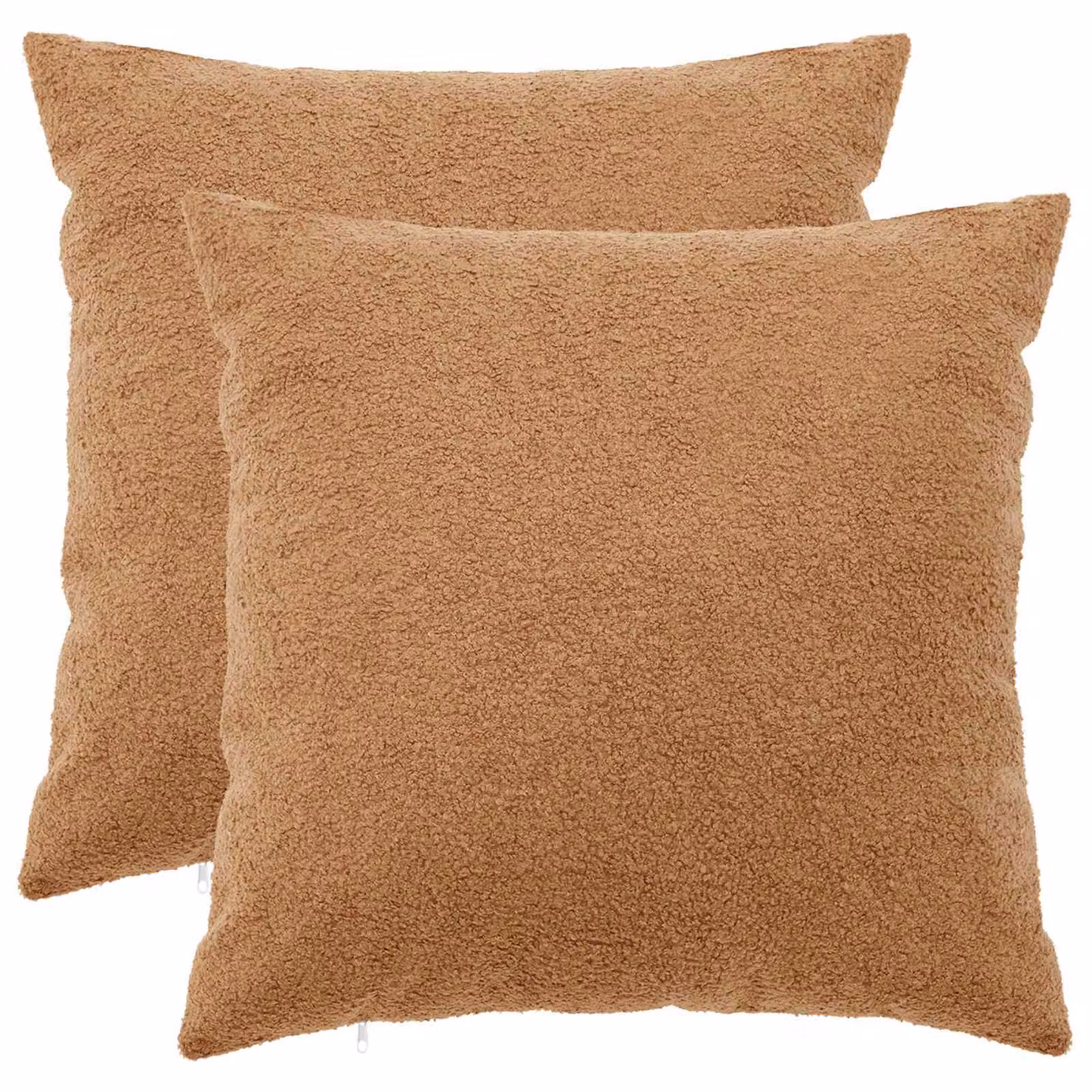 Set di 2 federe vidaXL HEERLEN in tessuto bouclé beige, L 80 cm x P 80 cm