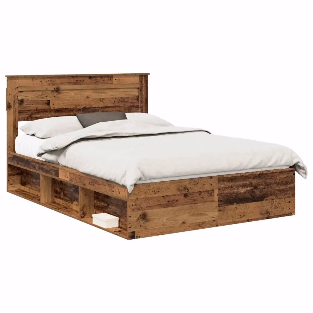 Struttura letto moderna vidaXL in pino massello color marrone L/P/H: 190 x 140 x 240 cm – 2