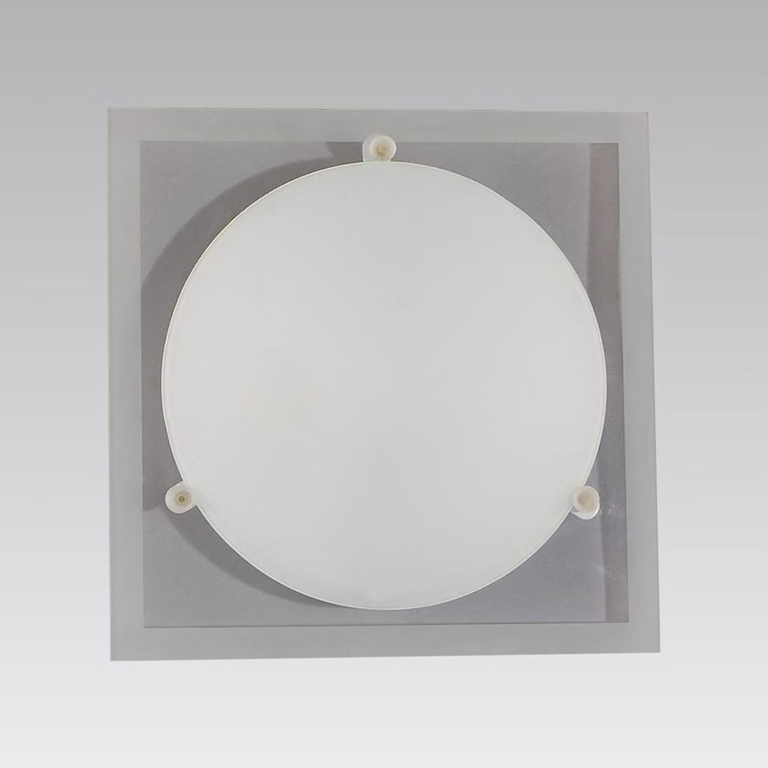 Plafoniera CONTE 1xE27/40W, nichel satinato/vetro L: 300, H: 300, dimmerabile