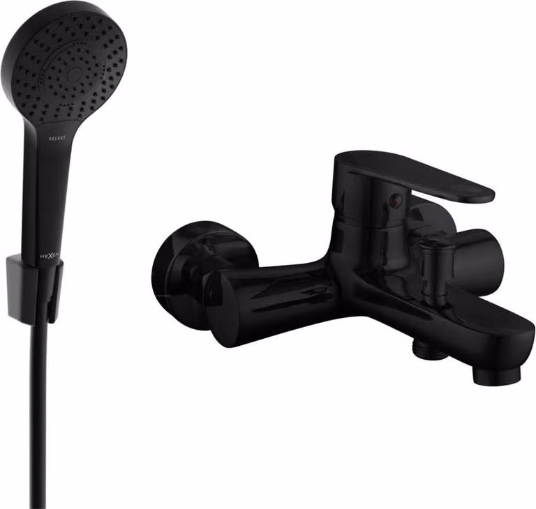 Mexen Kama R05 rubinetto da vasca con set doccia, nero - 7253R05-70
