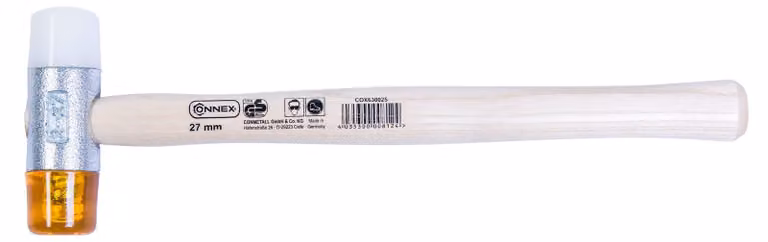 Martello per ammaccature da 35 mm con manico in legno e inserti intercambiabili