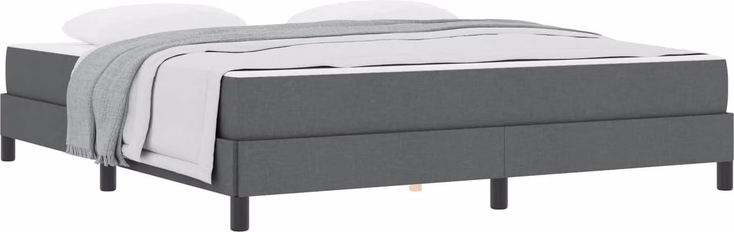 Letto a molle con materasso Grigio scuro 180 x 200 cm Tessuto