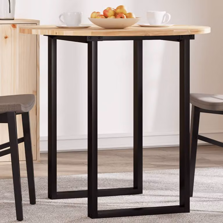 Piano Tavolo Rotondo in Legno Massello di Acacia vidaXL, Colore Marrone, Ø 80 x 2 cm