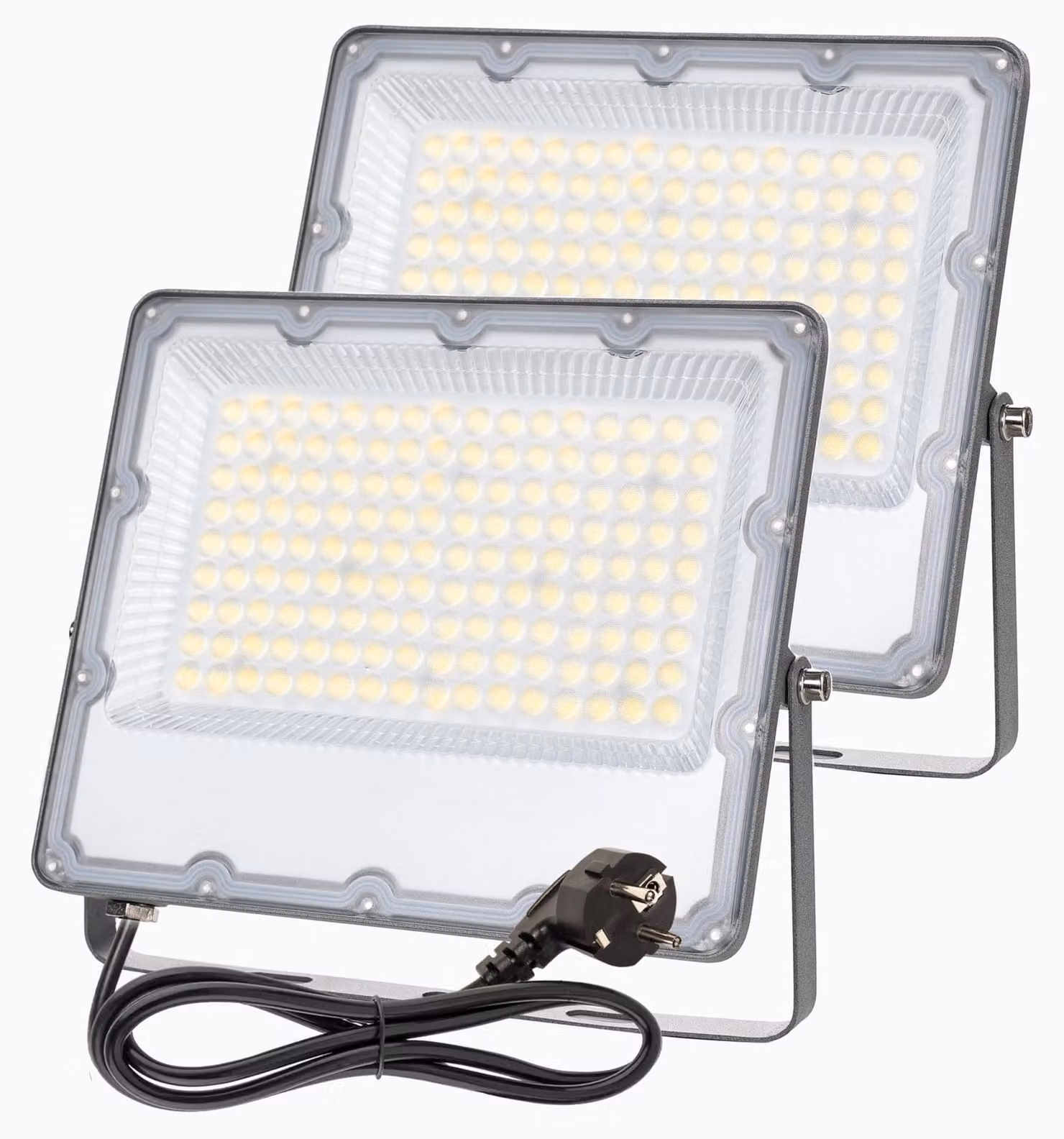 Confezione da 2 fari LED da 100W, 6500K, grado di protezione IP66, per uso esterno