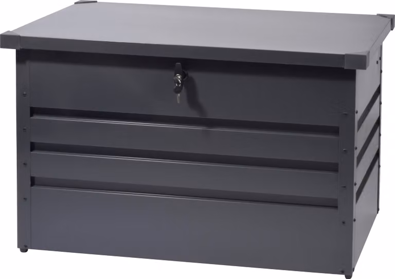 dobar grande cassetta da giardino in metallo Valor 300l, cassetta per cuscini, cassetta per cuscini per la terrazza, 100 x 61 x 62 cm, antracite