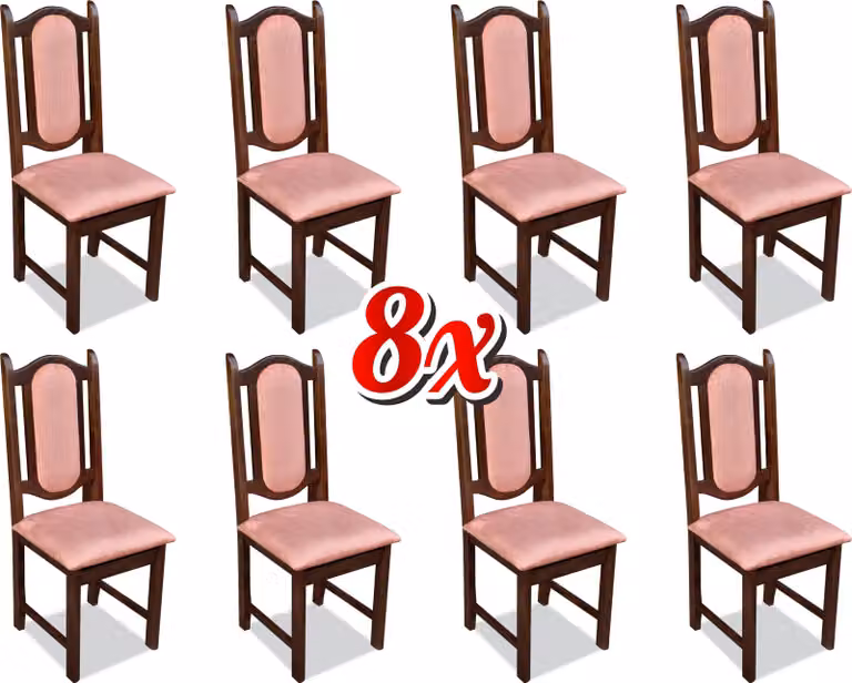 Set 8x Stuhl Designer Lehnstuhl Polster Stühle Gastro Esszimmer Textil Sessel