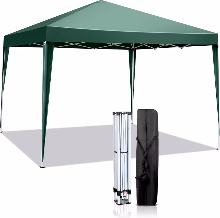 FCH gazebo 3x3m impermeabile, gazebo pieghevole pop-up regolabile in altezza, tenda da giardino protezione UV 50+, tenda da festa con borsa per giardino, verde