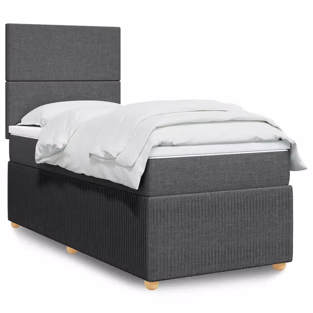 Letto Ibrido con Giroletto a Molle e Materasso vidaXL Grigio e Bianco L/P/H: 190 x 90 x 150,5 cm