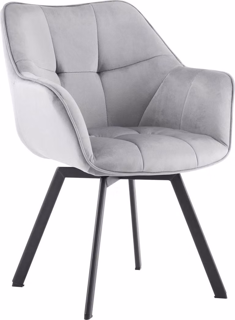 Sedia da pranzo girevole in velluto - sedia - comfort e cura ottimali - colore amichevole: grigio scuro