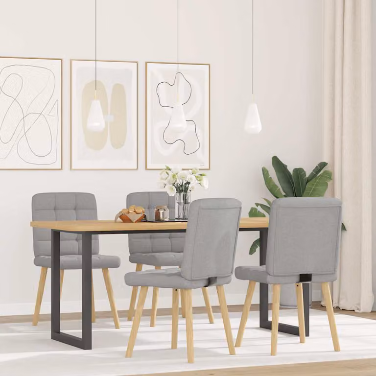 vidaXL Sedie da Pranzo 4 pz Grigio Nuvola in Tessuto