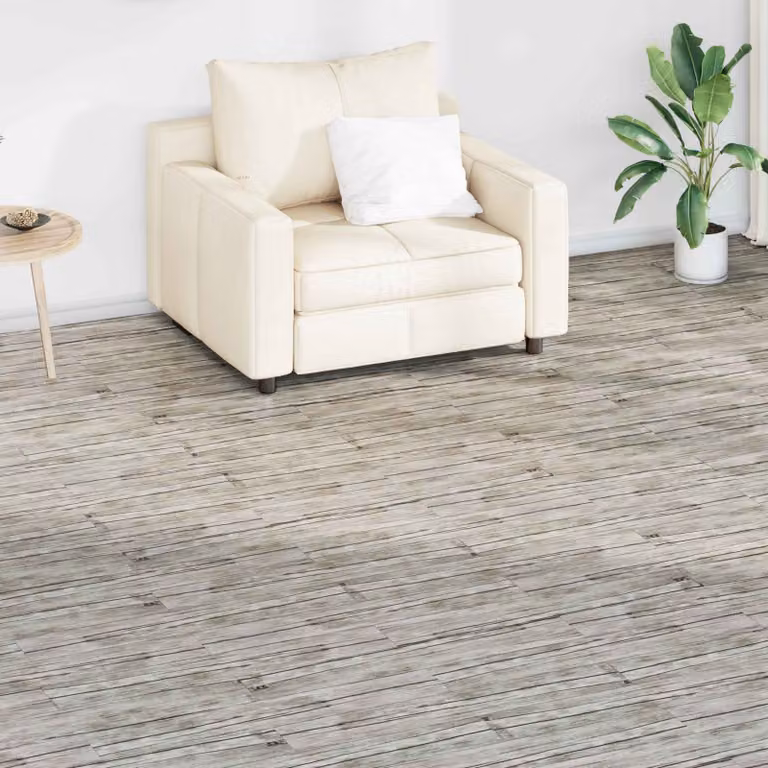 Pavimento in PVC effetto legno vidaXL, Rovere Lavato, Colore Marrone e Grigio, 5,02 m² (36 pezzi)