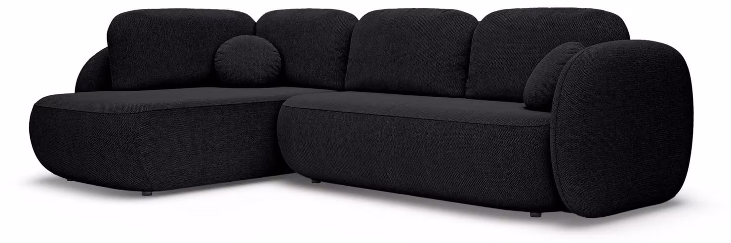 Divano angolare con funzione letto, modello Olemo, colore Raven's Deep