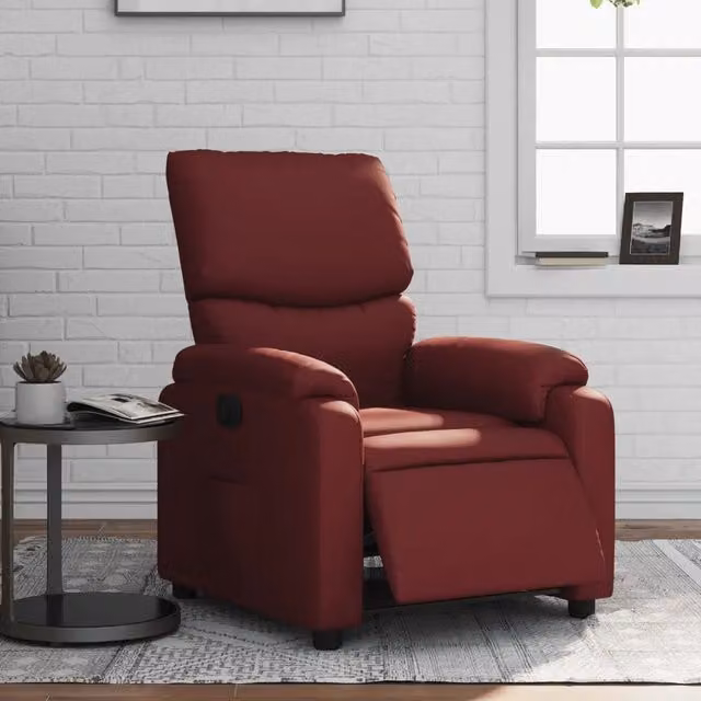 Poltrona Reclinabile Elettrica Rosso Vino in Similpelle 3204876