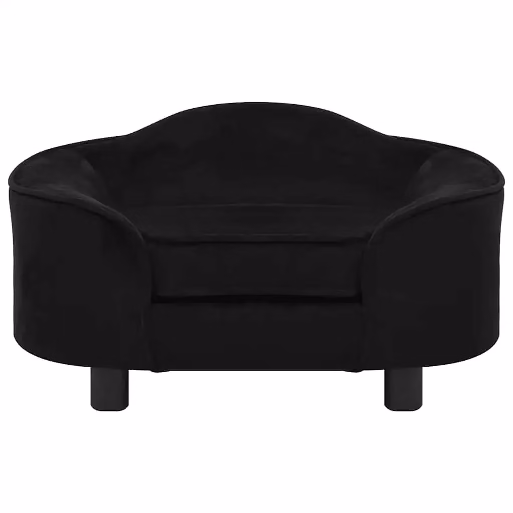 Divano per cani vidaXL in velluto nero con struttura in legno di pino e fodera rimovibile L: 67 cm, P: 47 cm, H: 36 cm – 2