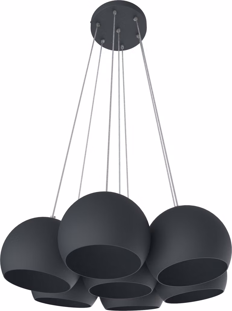 Lampada a sospensione JOE, 7XE27, max. 42 W, metallo, antracite, D25 cm