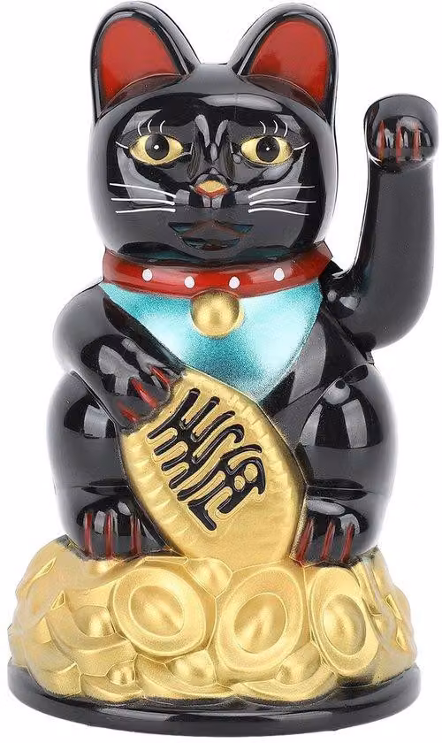 Fortuna in miniatura - 4,5 pollici - Ornamento Feng Shui - Ideale per ufficio e casa - Colore oro (come le monete) - Materiale: plastica - Motivo portafortuna