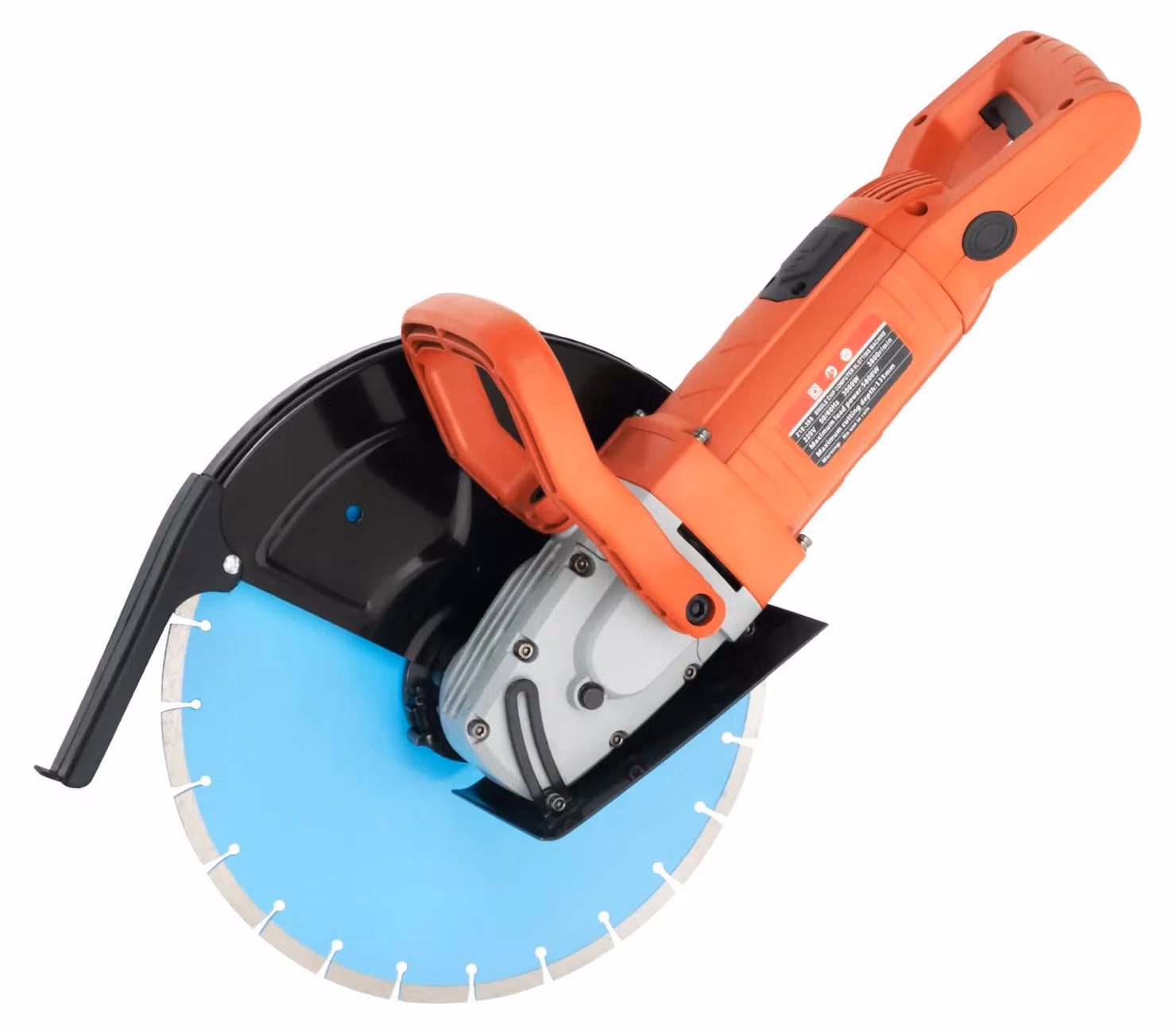 Troncatrice elettrica per calcestruzzo, taglia muri - 220V, 5800W - Profondità di taglio regolabile - Lama da 35 cm - Adatta per mattoni, granito, marmo, cemento - Colore: blu