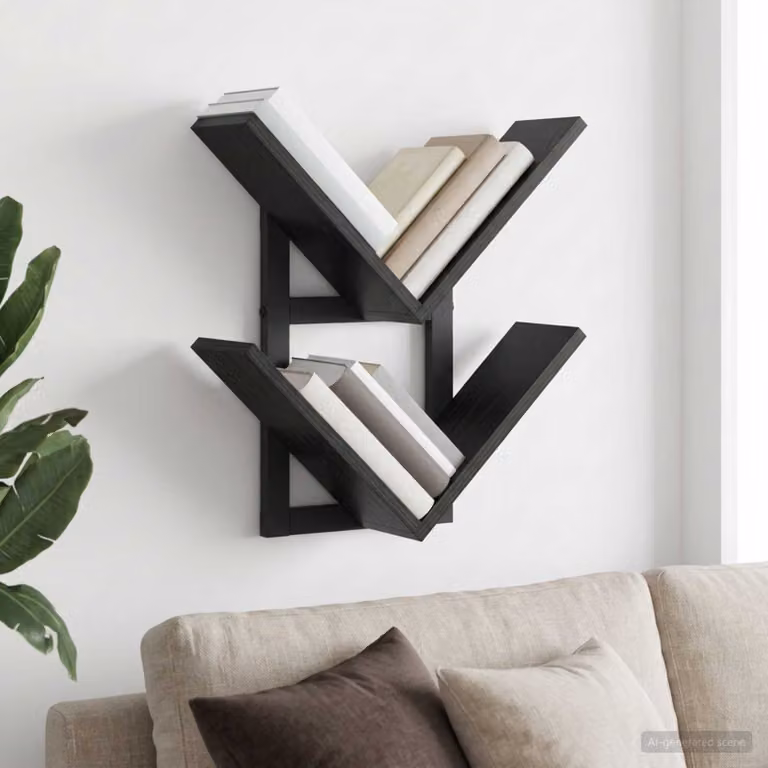 vidaXL Mensola a muro moderna in MDF nero opaco L 43 cm x P 15 cm x H 47 cm