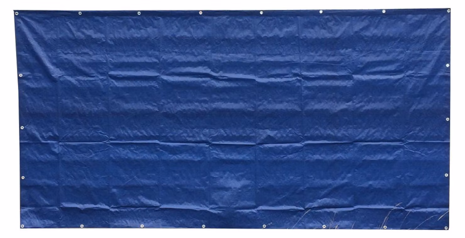 1 Stück Bauzaunplane 160g/m² blau PE 1,76m x 3,41m