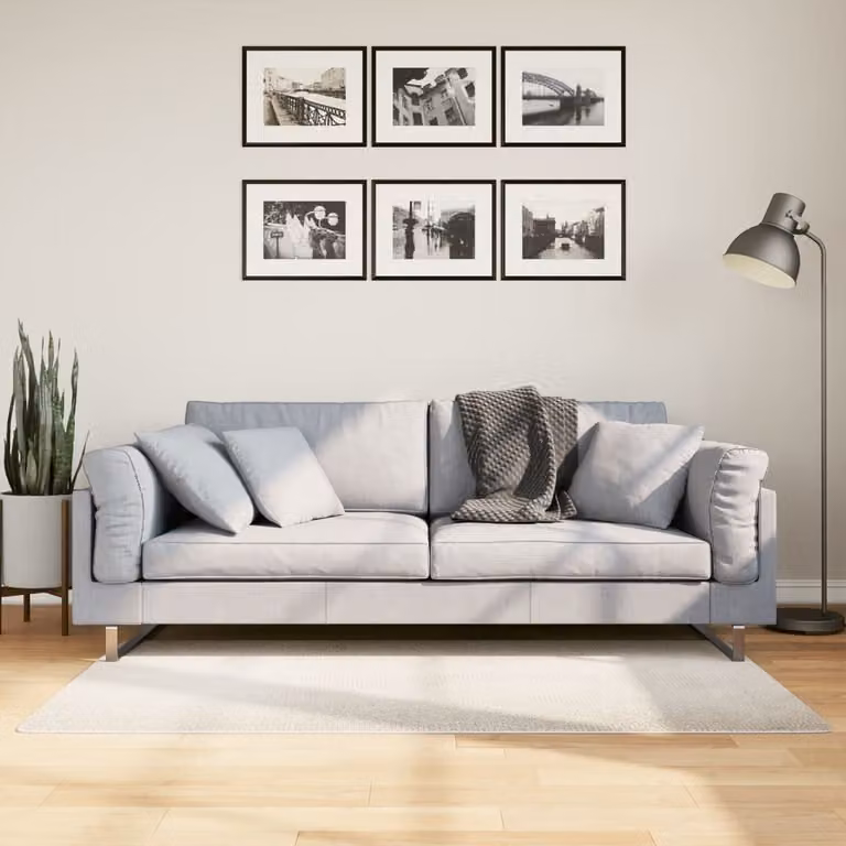 Tappeto vidaXL IZA a pelo corto in stile scandinavo, beige e bianco, L 150 x P 80 cm