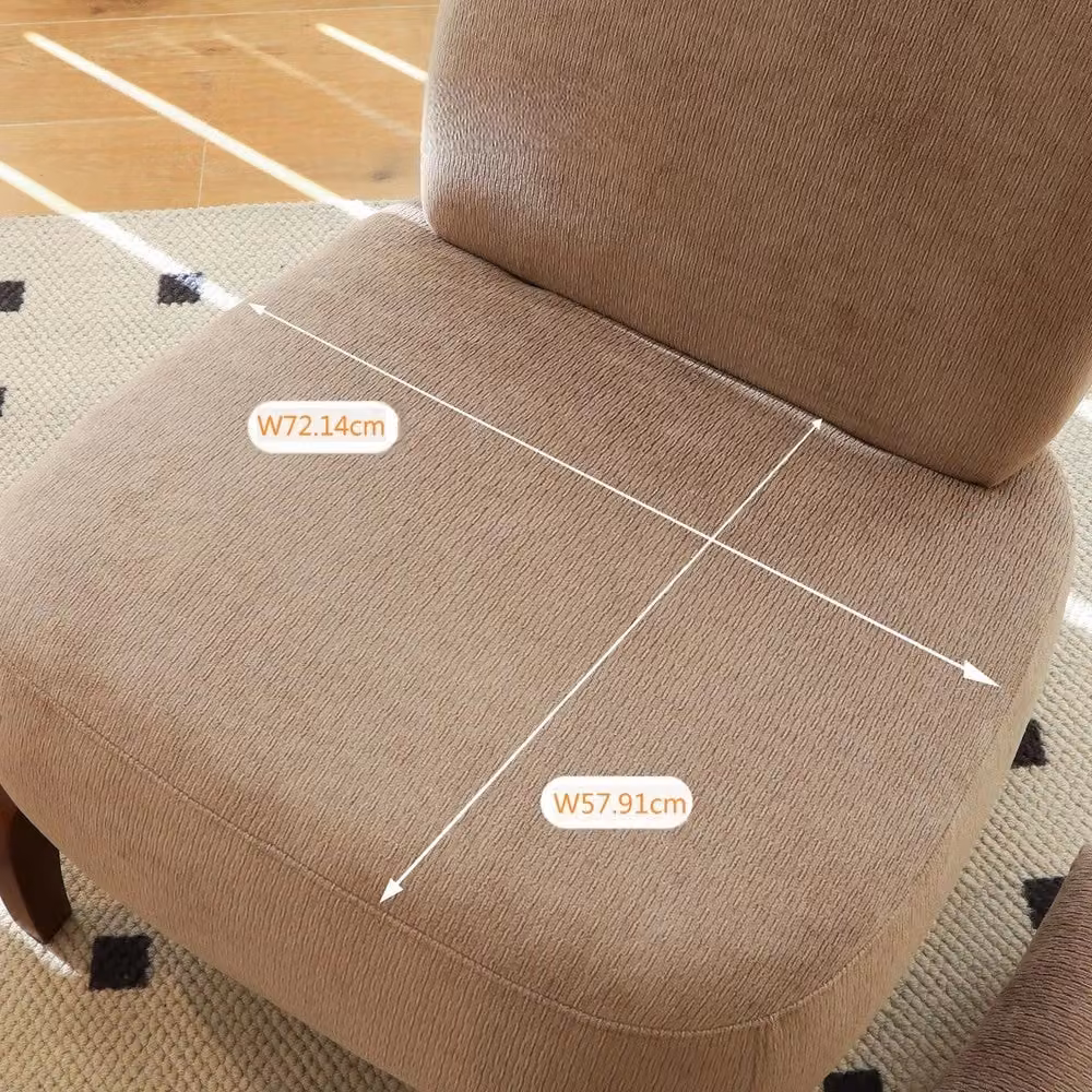 Sedia da soggiorno Minimal in velluto grigio chiaro con gambe in legno e cuscino incluso