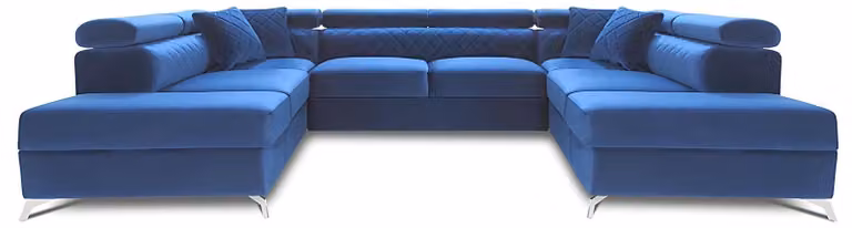 Wohnlandschaft Bettfunktion Stoff Ecksofa U-Form Couch Design Polster Textil