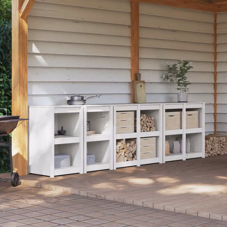 Mobile da cucina da esterno MEPPEL vidaXL, set da 4 pezzi, Bianco