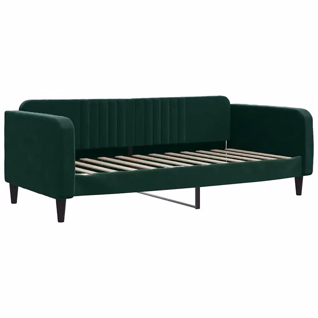 Letto da giorno moderno vidaXL in velluto verde con struttura imbottita L: 200 cm, P: 110 cm, H: 75 cm – 2