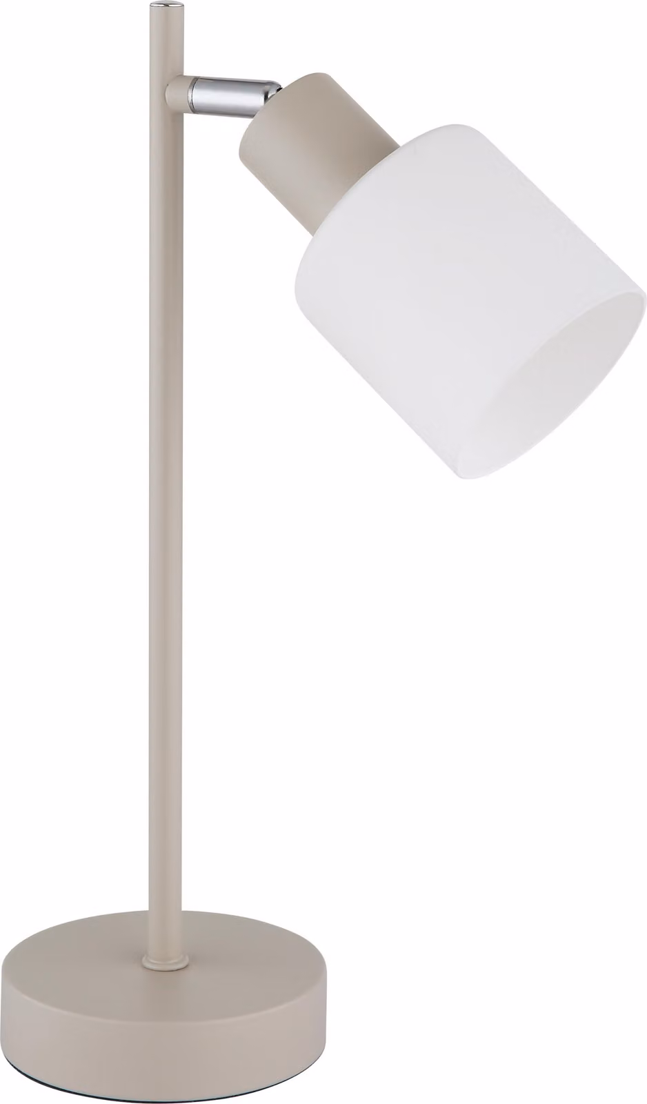 Lampada da tavolo, vetro opalino, sabbia, spot orientabile, H 35 cm