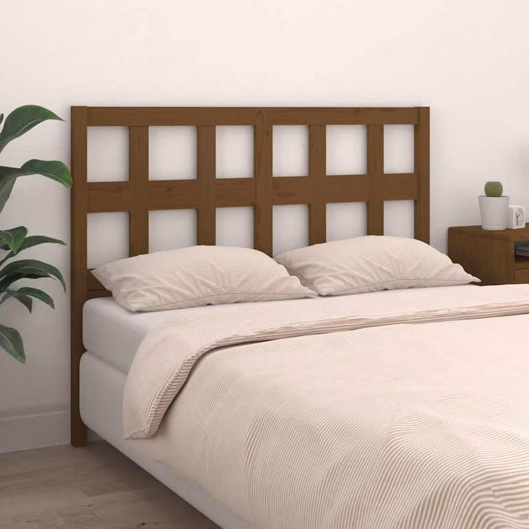 Testiera Letto vidaXL in Legno Massello di Pino, Colore Ambra, L: 205,5 cm, P: 4 cm, H: 100 cm