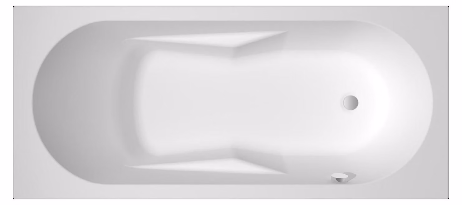 RIHO Lazy Baignoires rectangulaires, version droite, à encastrer, 1 place, bord étroit, blanc brillant, B082001005, B082001005