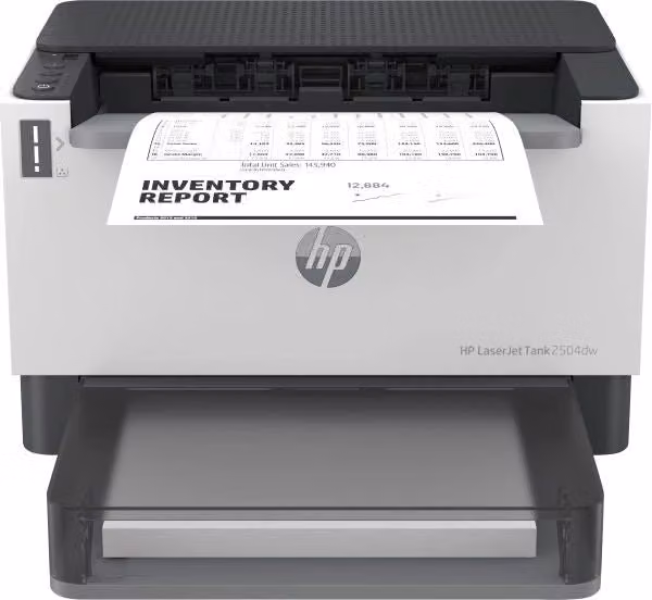 Stampante Laser HP LaserJet Tank 2504dw con Wi-Fi, Bluetooth ed Ethernet, Grigio e Bianco