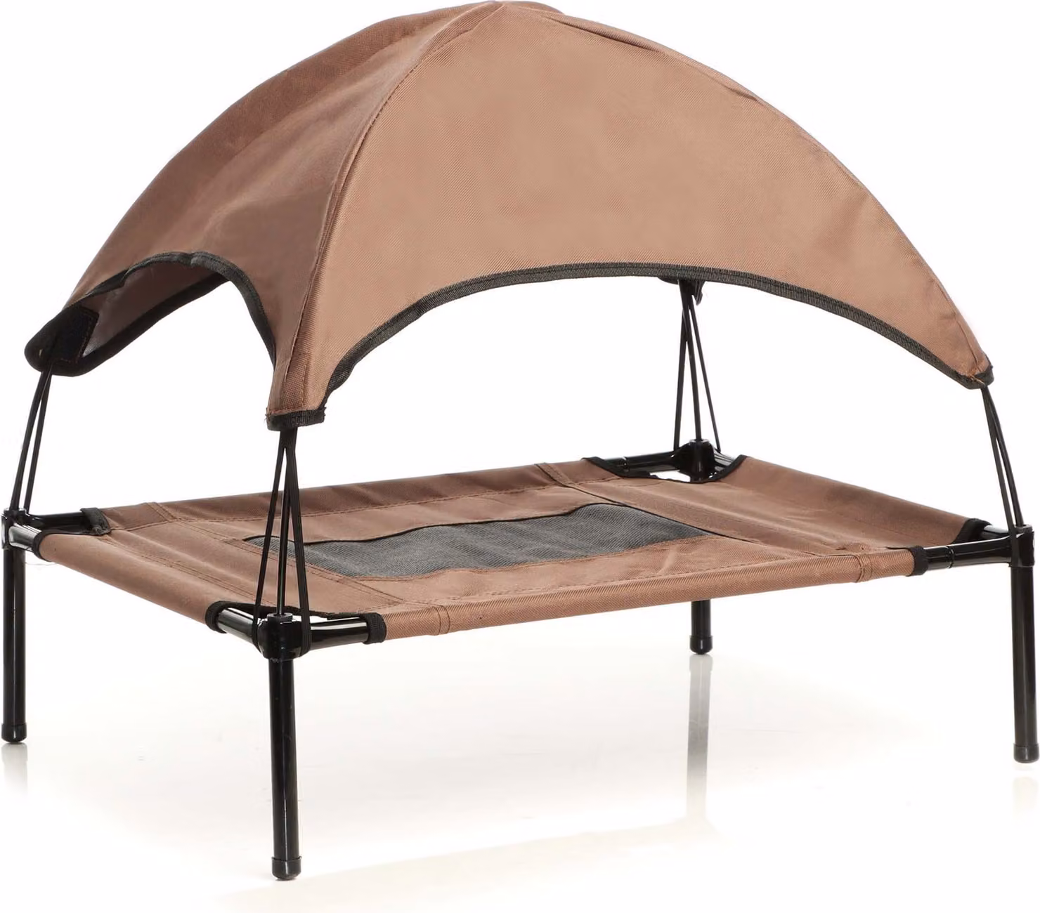Wiltec letto per cani con tetto marrone 60 x 45 x 16 cm taglia S fino a 15 kg letto per gatti all'aperto posto letto per animali domestici baldacchino solare