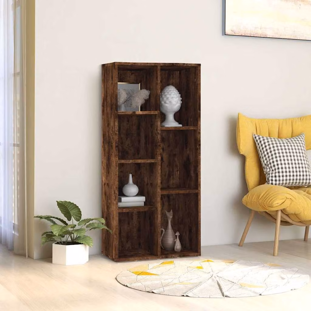 Libreria vidaXL in Rovere Fumo, Design Classico con Pannello Posteriore, L/P/H: 50 x 25 x 106 cm