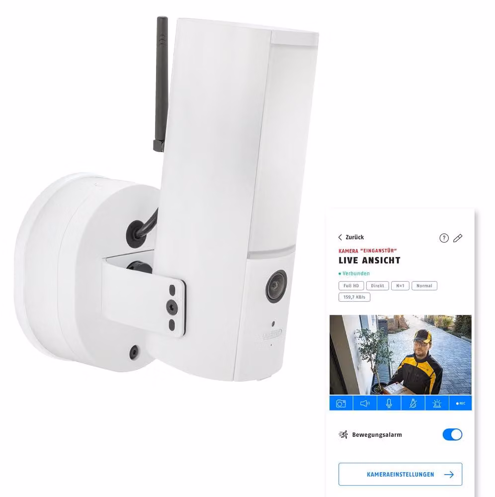 ABUS WLAN-Außenkamera mit Licht weiß