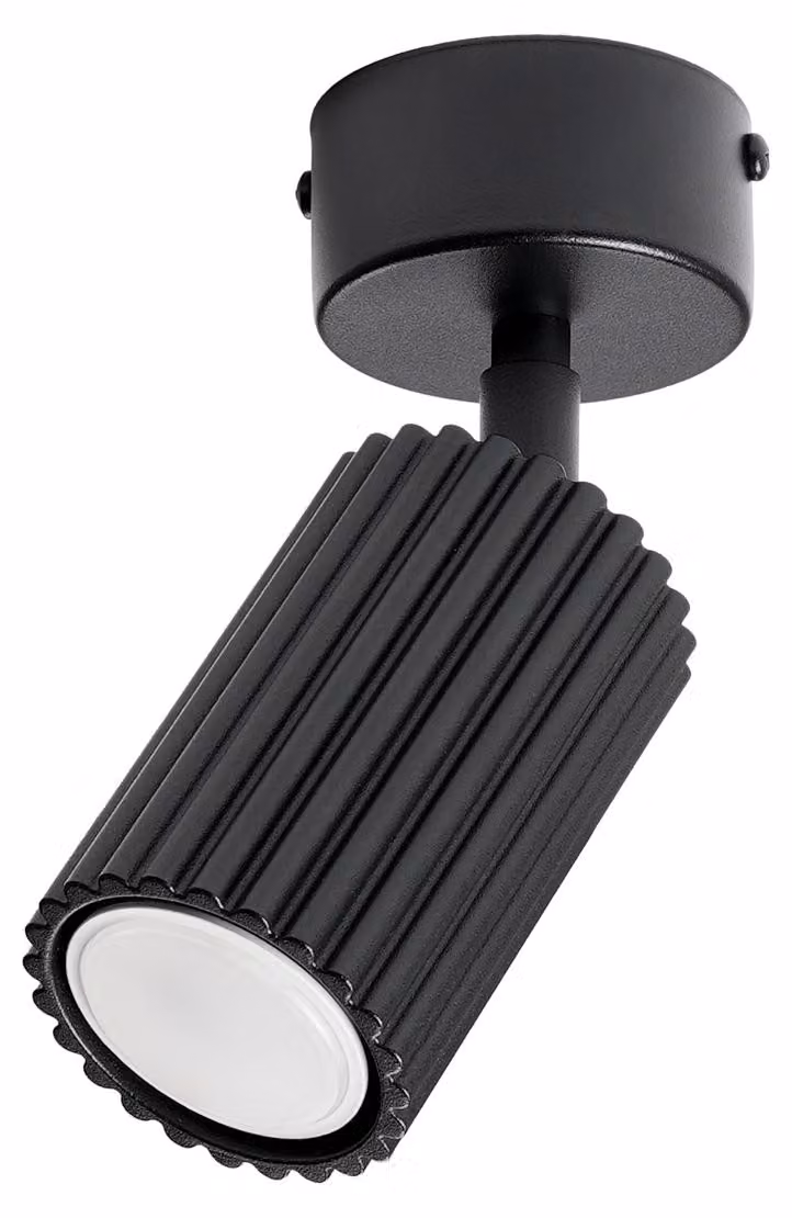 Plafoniera KARBON 1 nera 1xGU10 10W in alluminio 18x7x7 cm Sollux Lighting