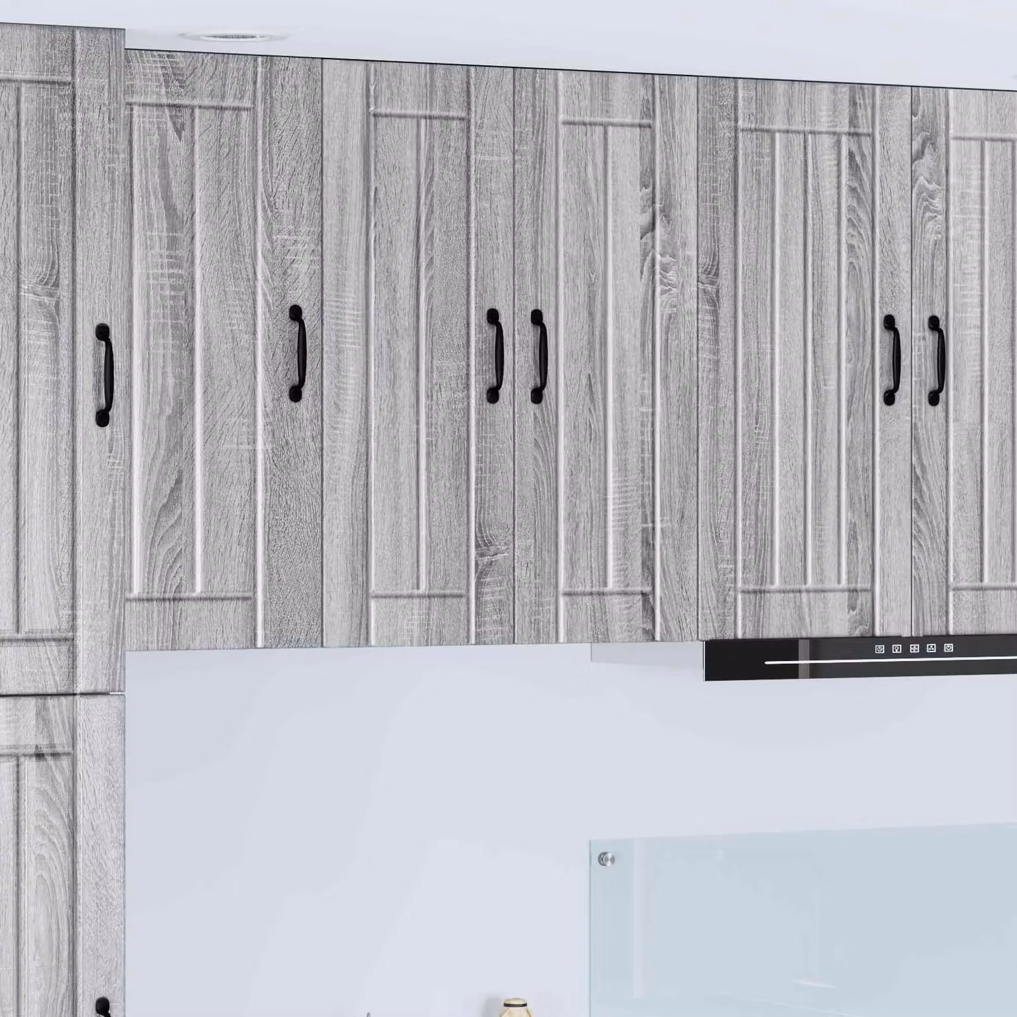 vidaXL Mobile in vetro da parete LUCCA Sonoma grigio 60 x 31 x 80 cm