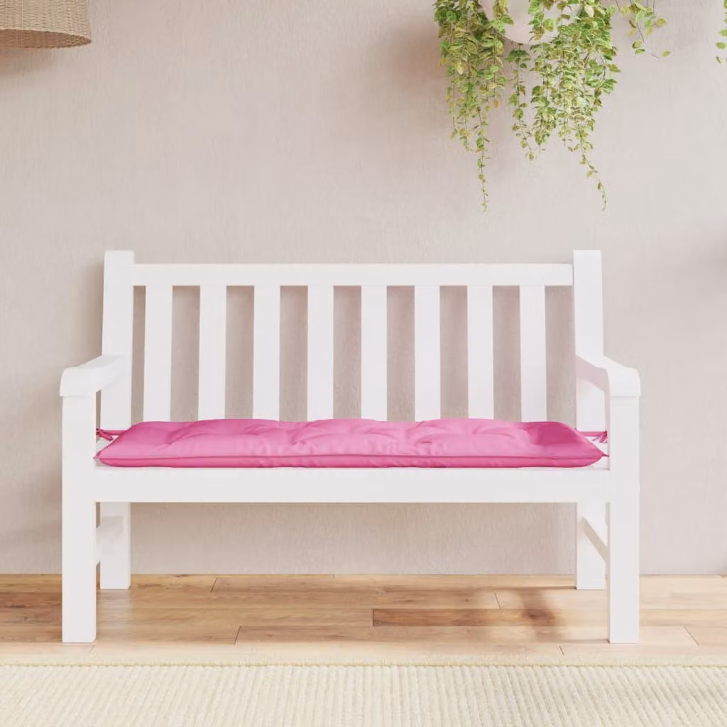 Cuscino per panca da giardino vidaXL Rosa in poliestere, L 120 x P 50 x H 7 cm