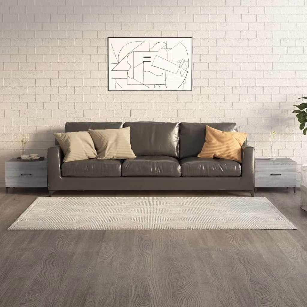 vidaXL Tavolini con gambe in metallo 2 pz. Grigio Sonoma 50x50x40 cm - Tavolino - Tavoli da caffè - Tavolino - Tavolino da salotto