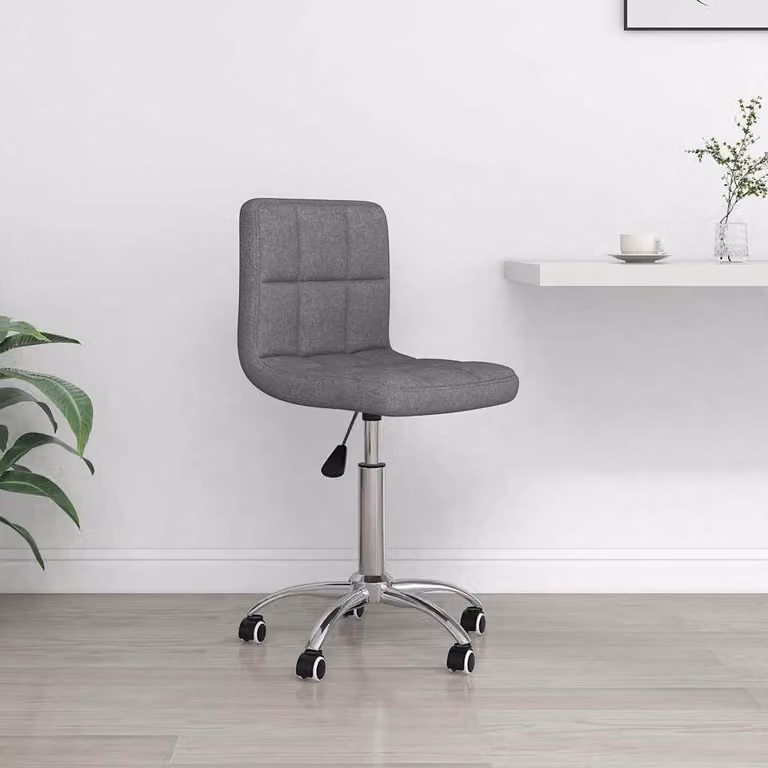 Sedia da ufficio girevole vidaXL in tessuto grigio per casa e ufficio