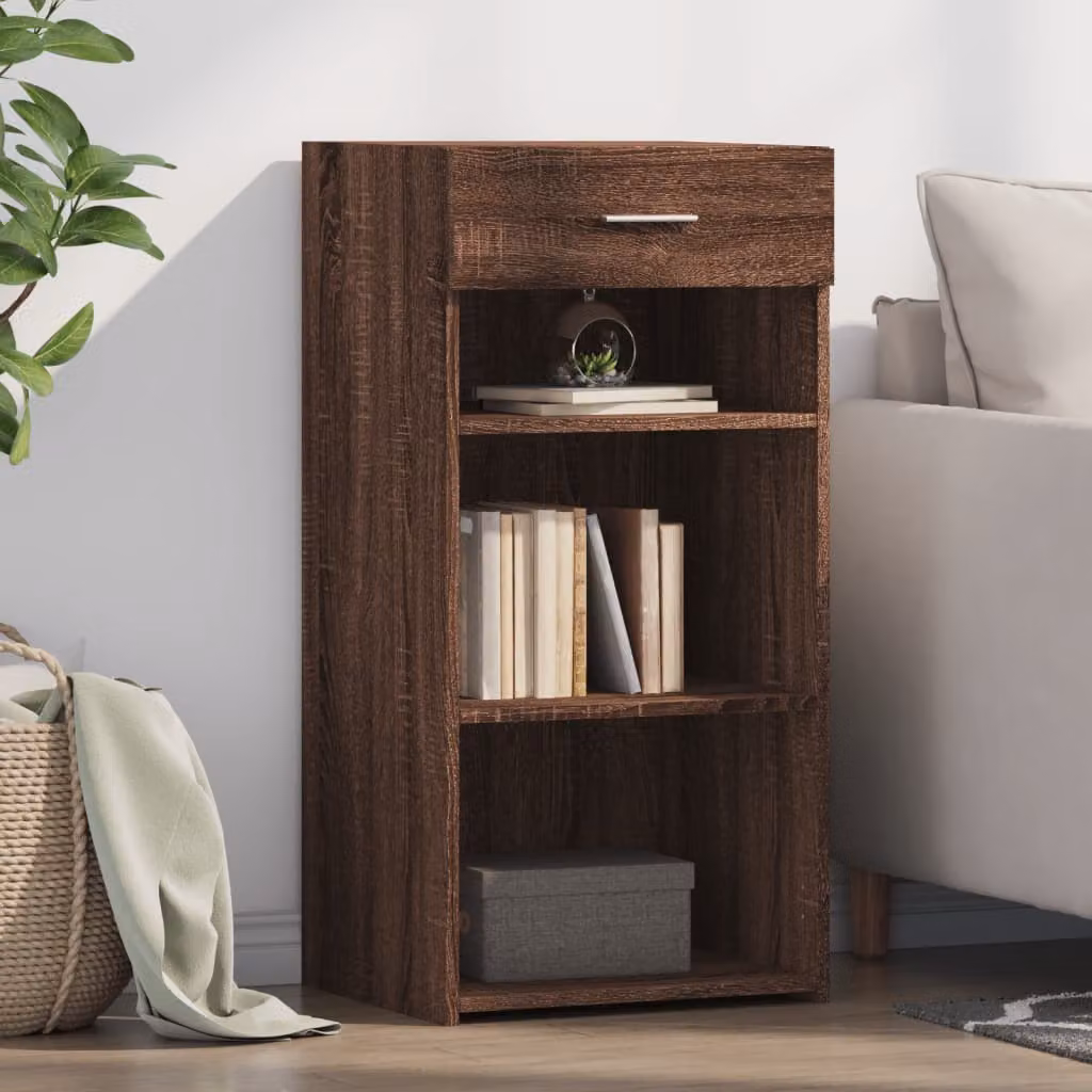 Credenza moderna vidaXL in legno Rovere Marrone, L 45 cm x P 42,5 cm x H 93 cm