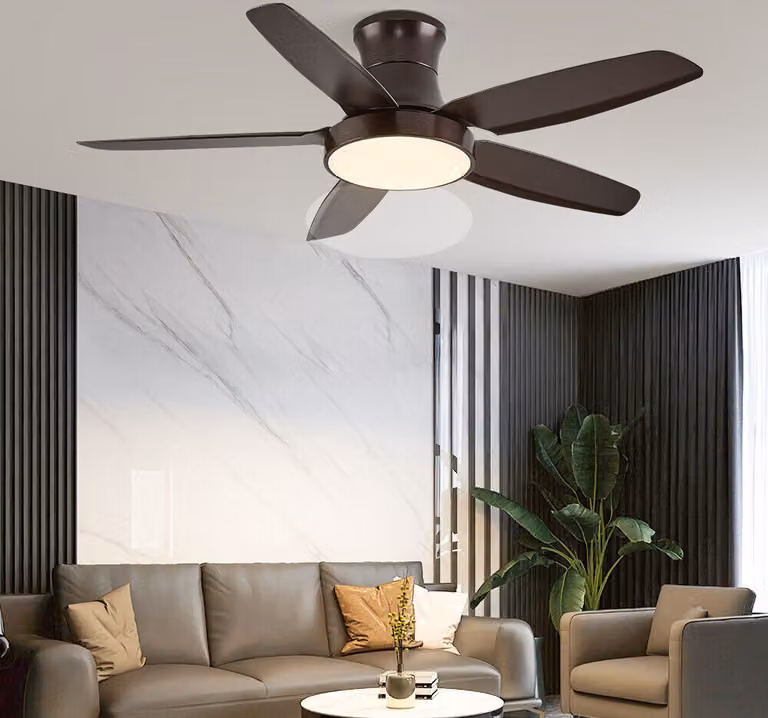 SX009-132 Ventilatore da soffitto con illuminazione a LED con telecomando Colore della luce/luminosità regolabile 6 velocità, timer 2 ore Modalità estiva e invernale