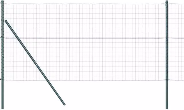 Recinzione da giardino in acciaio e PVC verde con posto verde, dimensioni 1 x 25 m – 1