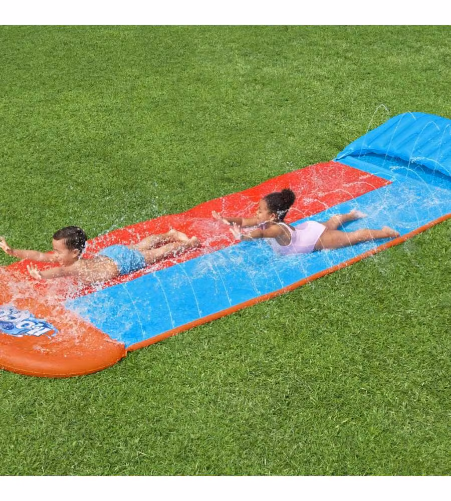 Bestway H2OGO Tsunami Splash Ramp Doppio Scivolo d'Acqua con Spray Multicolore in PVC