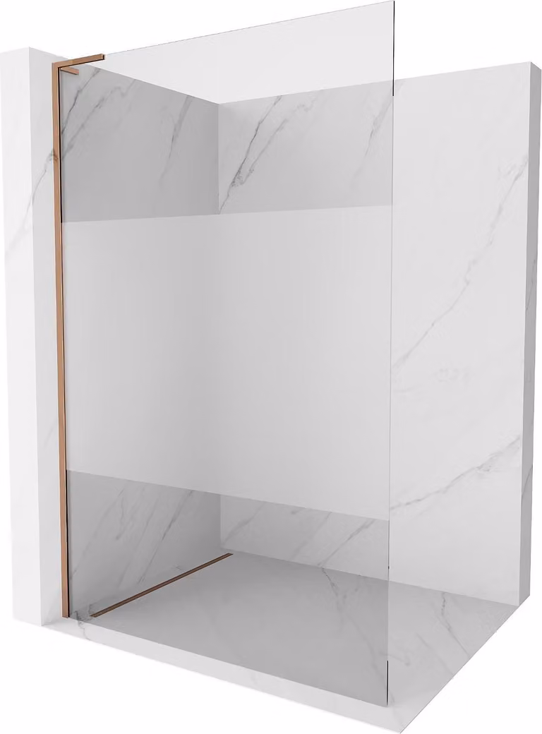 Mexen Kioto L pannello doccia Walk-in 100 x 200 cm, trasparente/brina, oro rosa - 800-100-103-60-35